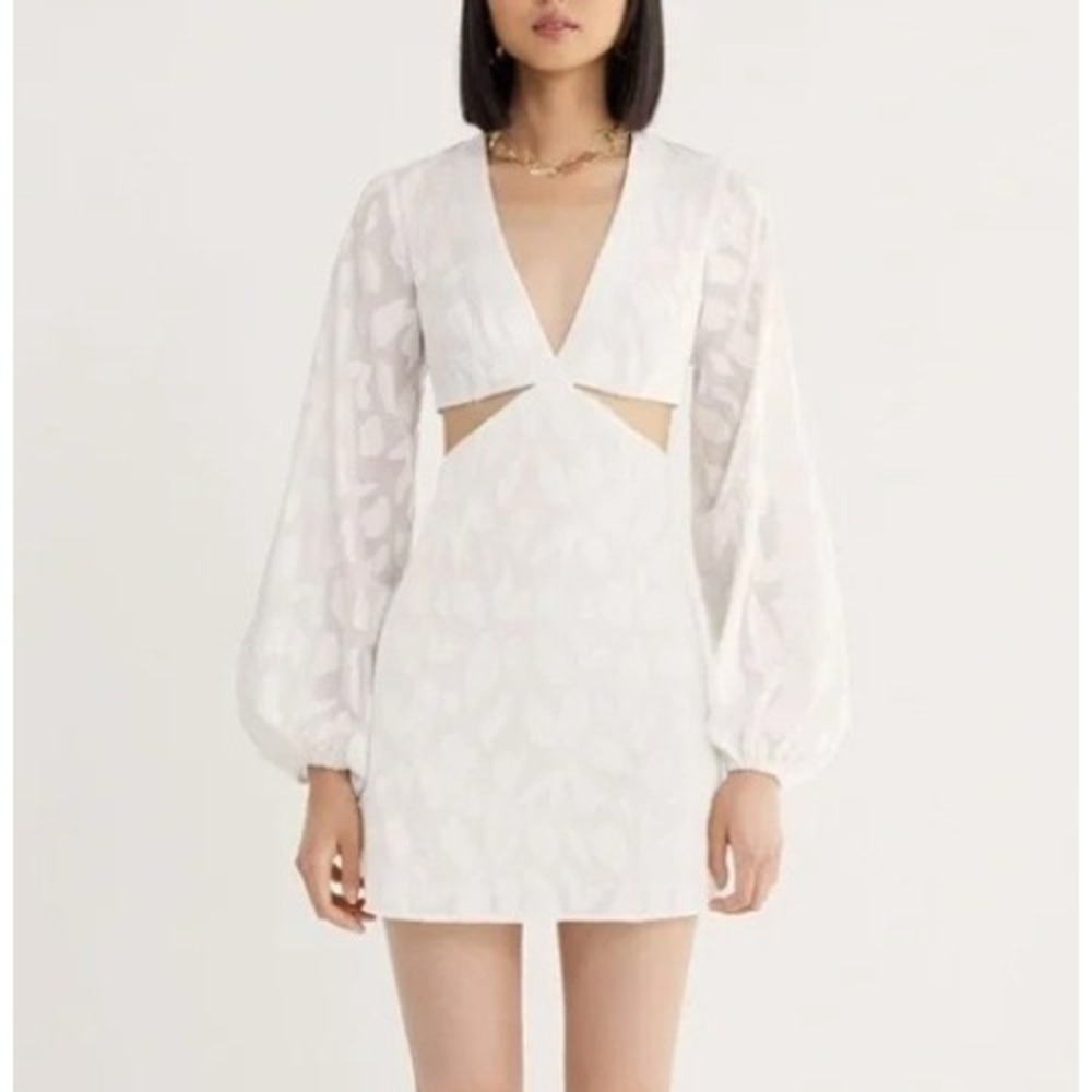 Rumer the Label Giselle Cut Out Mini White Graduation Dress Size XS‎ Extra Small